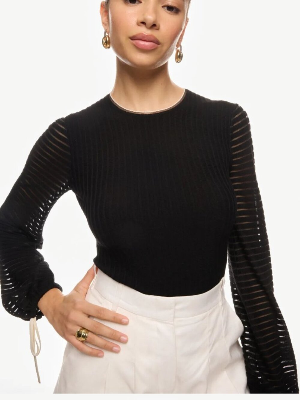 Roksanda Tie Puff Sleeve Top Size Small